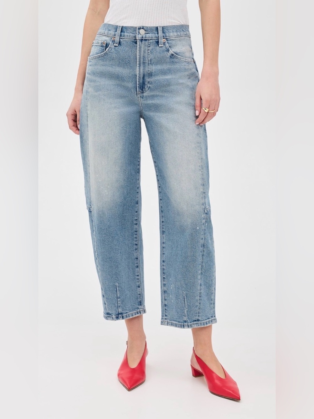 NWT Pistola Eli High Rise Arched Leg Light Wash Denim Jean 31